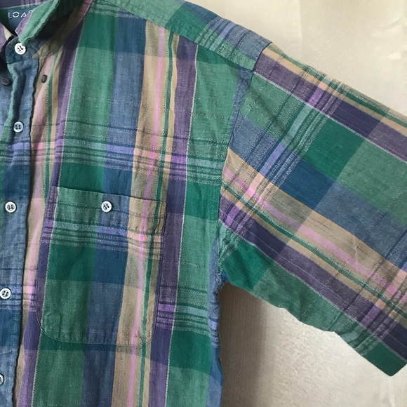 Vintage Loafers by Reed St. James Striped Plaid Shirt Men's Size L 1990's Large - Picture 3 of 15